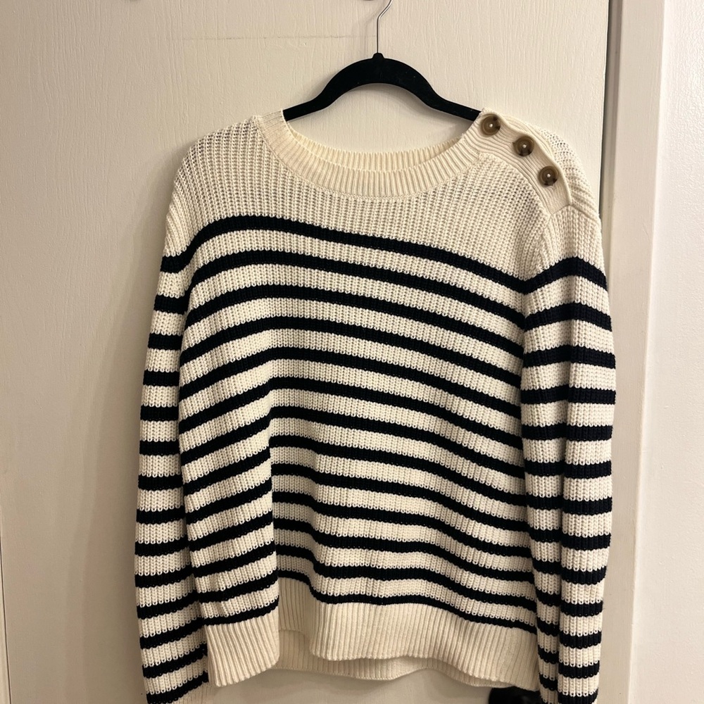 Striped navy blue and white sweater